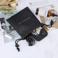 Sac à cordon en polyester Oxford avec logo imprimé doré, mini, portable, pour le voyage quotidien, idéal pour les cadeaux promotionnels, pochette en tissu