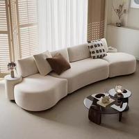 Canapé italien minimaliste en tissu éponge courbé sur mesure, une place, housse amovible lavable, multifonctionnel pour petits espaces