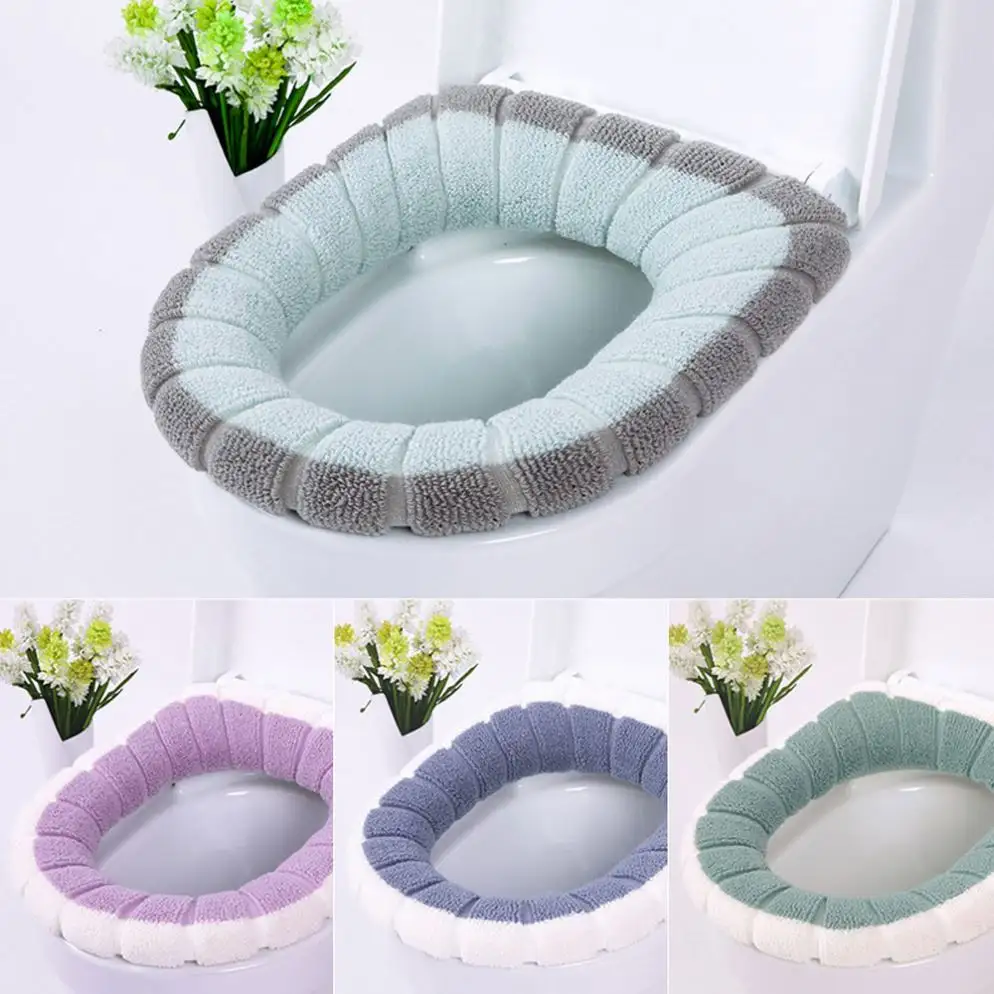 K452 Universal Warm Soft Washable Toilet Seat Cover Mat Set for Home Mat Seat Case Toilet Lid Cover