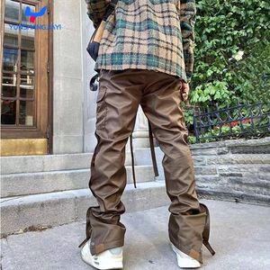 YSJY宽松男士街装侧口袋宽腿直科技裤批发定制空白尼龙男士货物裤 - Product Image 2