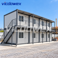 VICDOWEX Maison conteneur modulaire préfabriquée en kit au design contemporain pour camp de construction et logement des travailleurs