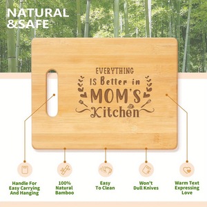 Planche à découper en bois rectangulaire, couleur bois naturel, gravée au laser, cadeau pour la cuisine de maman, pour usage domestique - Product Image 3