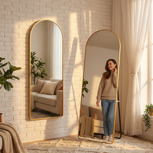 Specchio da Trucco Arcuato Retro Moderno, da Terra e Parete – Specchio per Cosmetici - Product Image 6