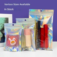 Sacs refermables holographiques, sacs en mylar anti-odeur avec trou de suspension pour bijoux, cosmétiques, emballage pour petites entreprises