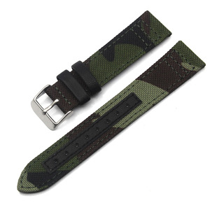 Chất Lượng Cao 20Mm Ngụy Trang Sailcloth Nhanh Chóng Phát Hành Ban Nhạc Đồng Hồ Dây Đeo <span class=keywords><strong>Camo</strong></span> Cordura Vải Đồng Hồ Dây Đeo - Product Image 4