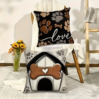 Housses de coussin pour chien Kongyu Home Textiles, lot de 4, motif patte, pour amoureux des animaux, taie d'oreiller décorative pour chiot, décoration intérieure
