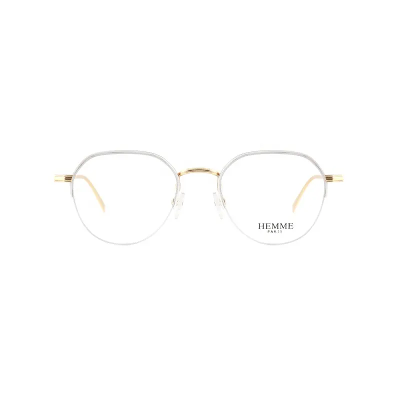 OEM ODM Fashion Design Trendy Metal Unisex Half Rim Stainless Steel Optical Eyeglasses Frame