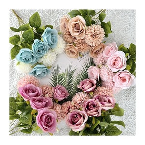 Fleur artificielle en soie Meifeng, rose et chrysanthème, pour décoration de mariage et d'intérieur, combinaison de 7 têtes - Product Image 5