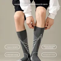 Chaussettes de compression en coton tricoté pour hommes, ODM, pour le football professionnel, la course à pied et le fitness - Séchage rapide, absorption de la transpiration, désodorisant