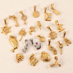 Charmes en gros pour bracelets en acier inoxydable plaqué or 18 carats, breloques personnalisées pour bracelet, dijes para pulsera - Product Image 5