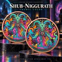 Pièce de monnaie médaillon Shub-Niggurath en cuivre fin 999 de 1 oz, haute relief 3D, électroplaquée couleur UV, finition proof-like, cadeau pour les fans d'horreur Lovecraft