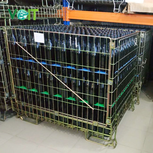 Contenedor de malla de alambre galvanizado apilable para transporte de bodega para botella de vino - Product Image 5