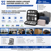 Tas Organizer Elektronik Portabel PU dengan Logo Kustom Grosir untuk Hard Disk & Power Bank