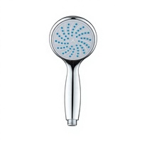 Pommeau de douche à main moderne et minimaliste en chrome, 1 mode, motif spiralé radial, installation facile pour salle de bain d'appartement
