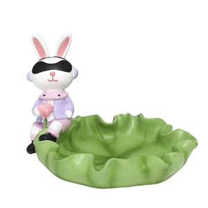 Modern Cartoon Rabbit Cosmetic Storage <b>Box</b> Resin <b>Makeup</b> Organizer Decorative Fruit Plate For Living Room Home Craft Gift - Product Image 5