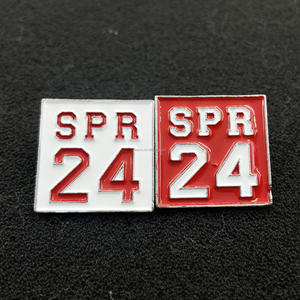 Greek sorority Delta เข็มกลัด24เข็มกลัดสี่เหลี่ยมสีแดงและสีขาว SPR 24ฤดูใบไม้ร่วง25 26 27 lapel PIN เครื่องประดับโลหะผสม - Product Image 5