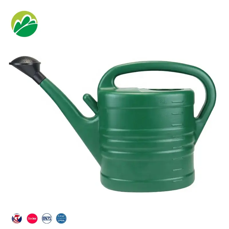 Large Capacity 3L 5L 8L 10L 12L 14L PE Plastic Garden Water Cans with Removable Spout Diffuser for Plant Watering