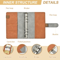 Coffret Cadeau Journal de Réunion en Cuir PU A6 avec Impression Personnalisée du Logo, Organisateurs, Agenda Rigide, Carnet de Budget avec Enveloppes à Monnaie