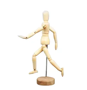 8英寸20厘米艺术家绘制柔性关节人体模型，用于漫画素描和艺术绘画木制人体模型