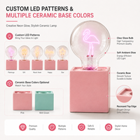 Bombilla LED G80 G95 G125 con Forma de Corazón, Campana y Luna, Funciona con Batería, Base Cuadrada de Cerámica, Colorida, para Fines Decorativos, Lámpara de Regalo