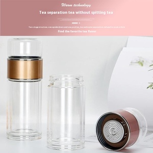 Custom Logo BPA Free High Borosilicate <strong>Glass</strong> Water Cup Double-Layer Tea Water Separation <strong>Bottle</strong> for Wholesale Drinkware - Product Image 4