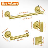 Sondoly Support mural en acier inoxydable - Comprend un porte-serviettes pour les mains, kit d'accessoires de salle de bain