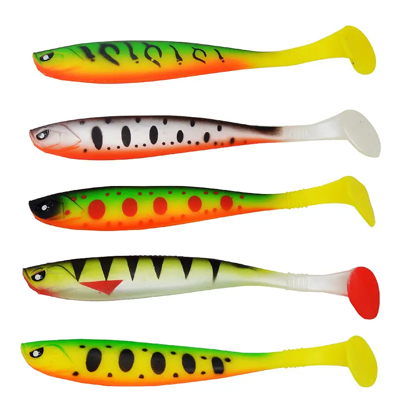 Shad 5" T Tail Swim bait High Quality 3D Eyes Pesca Artificial Silicone Soft Baits For Pike Bass Fishing Lures
