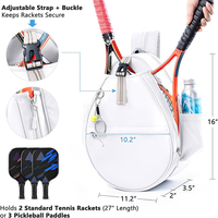 Sac de pickleball pratique avec support pour 2 raquettes, résistant à l'eau, pour femmes et hommes, cadeaux de badminton et de tennis