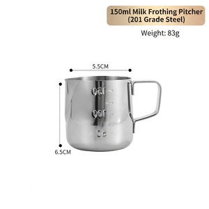 Jarra de acero inoxidable DF826 para arte latte, 600ml, 8cm x 11cm, para preparar café, jarra para leche, venta al por mayor, MOQ - Product Image 2