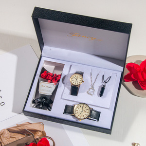 Couple Watch Set With Necklaces Gift <b>Box</b> Valentine'S Day Birthday <b>Present</b> <b>For</b> Girlfriend - Product Image 3