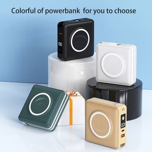 5 ชิ้น พร้อมสายเคเบิล อะแดปเตอร์ปลั๊กไฟบ้านแบบ USB 15W ไร้สาย 10000mAh พาวเวอร์แบงค์สำหรับเดินทาง 2 in 1 ชาร์จเร็ว PD22.5W - Product Image 3