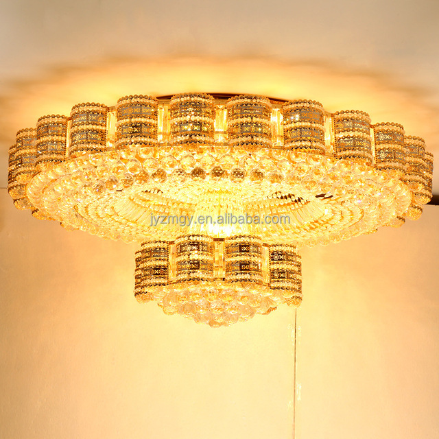 JYLIGHTING Wholesale Classic K9 Crystal Golden Traditional LED Ceiling Lights Hotel Project Chandeliers Pendant Lights