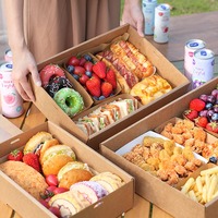 Cajas Rígidas de Papel Kraft Biodegradables y Ecológicas Reciclables con Ventana para Papas Fritas, Pollo, Hamburguesas, Frutas, Ensaladas, Sándwiches y Alimentos