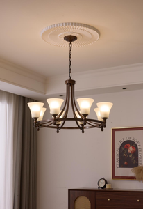 Candelabro LED de cobre Retro, accesorio de iluminación moderno de cristal marrón para el hogar, Hotel, interruptor E27, diseño de lujo para uso en interiores - Product Image 4