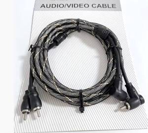 Câble RCA pour amplificateur audio de voiture à double canal avec noyau CCA et connecteurs nickelés, 3m vers 2RCA - Product Image 2