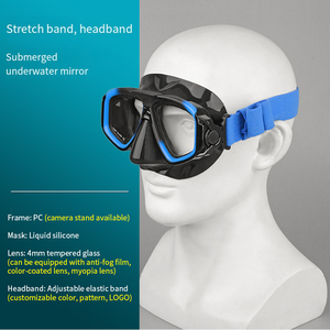 Máscara de Buceo Profesional de Silicona al por Mayor con Cristal Templado y Correa Ajustable, Antivaho, Opciones para Miopía, Equipo de Snorkel - Product Image 6