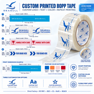 50mm Transparentes Verpackungsklebeband Mit Firmenlogo Individuell Bedruckt Für Kartons Und <span class=keywords><strong>Versand</strong></span> - Product Image 1
