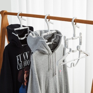 Foldable Modern Plastic Hanger for Hoodie Turtleneck Sweater Windproof <b>Clothes</b> <b>Rack</b> for Dormitory Balcony Wardrobes - Product Image 6