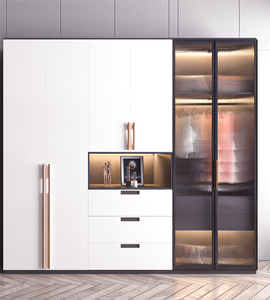 Style crème français ENF grade <span class=keywords><strong>OSB</strong></span> fini garde-robe chambre maison petite taille chambre principale grande armoire - Product Image 2