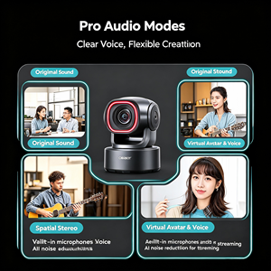 Caméra PTZ 4K alimentée par l'IA <span class=keywords><strong>Obsbot</strong></span> <span class=keywords><strong>Tiny</strong></span> 3 avec suivi automatique, mise au point, trois micros, contrôle gestuel vocal, capteur 1/1.28 - Product Image 6