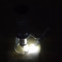 100X High Power Metal Magnifying Glass LED Illuminated Pocket Microscope Scale Loupe