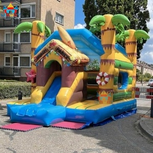 Castillo Inflable de Alta Calidad con Tobogán, Diseño de Palmeras Tropicales, Fácil de Instalar, 6x4x5m, WINWAYTOYS - Product Image 2