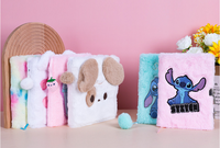 Carnets de notes, journaux, blocs-notes en peluche brodés avec logo personnalisé A5, dessins animés mignons, avec serrure et clés pour enfants et étudiants