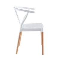 Accoudoir design de luxe cuisine en plastique turquoise chaise de salle à manger blanche chaises de jardin pieds en bois de hêtre mobilier d'extérieur