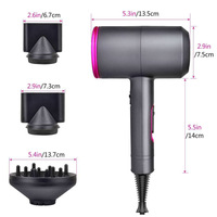 Secador de Pelo Profesional Silencioso de 2000W con Motor AC, Iones Negativos, 3 Velocidades, Voltaje Universal, Sin Aspas, con Difusor