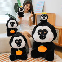 Nouvelle conception adorable : Peluche Saki assise avec fruit orange, jouet animal moderne en coton rembourré pour l'accompagnement de bébé