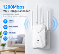Répéteur WiFi sans fil 1200 Mbps, amplificateur de portée double bande 802.11ac avec port LAN WPS pour la maison et le bureau
