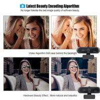 Webcam Fokus Otomatis USB 1944P QHD, Kamera Web PC Sudut Lebar dengan Mikrofon untuk Konferensi Game Android TV Box