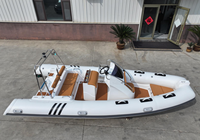 Bateau pneumatique à ribs 580, épaisseur PVC Hypalon 1,2 mm, coque rigide en fibre de verre, yacht sportif stable, capacité 6 personnes, pêche sportive