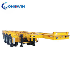 Platte oplegger container 20ft 40ft 45ft stalen skelet semi-trailer master container transport <span class=keywords><strong>chassis</strong></span> - Product Image 6